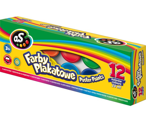 Farby Plakatowe Szkolna AS 12 Kolorów 20 ml. ASTRA Farby Plakatowe Szkolna AS 12 Kolorów 20 ml. ASTRA