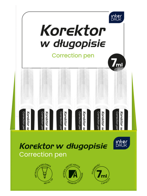 KOREKTOR Z METALOWĄ KOŃCÓWKĄ KC-03 7 ml. , INTERDRUK