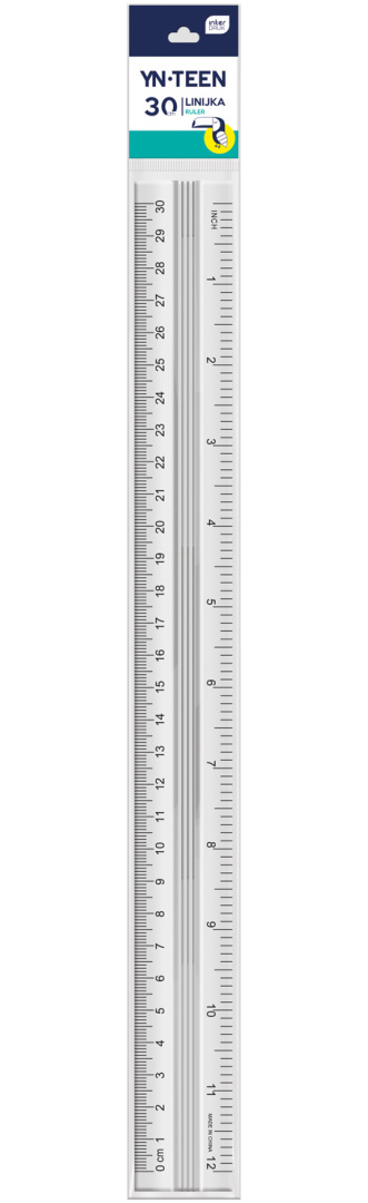 LINIJKA ALUMINIOWA 30 cm. , INTERDRUK