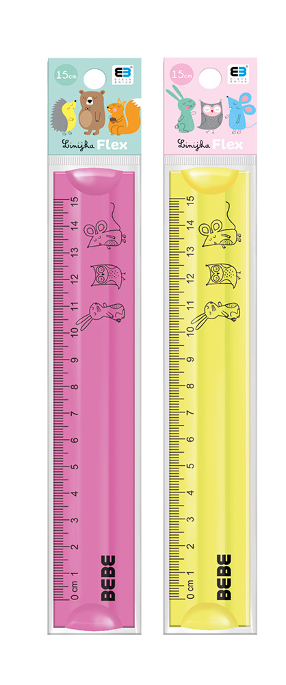 LINIJKA FLEXI 15 cm. BEBE KIDS PASTEL , INTERDRUK