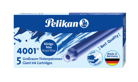 NABOJE DŁUGIE DO PIÓR 4001 NIEBIESKIE, PELIKAN HERLITZ