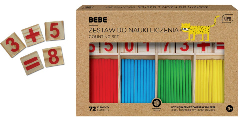 ZESTAW EDUKACYJNY DREWNIANY DO NAUKI MATEMATYKI BB KIDS , INTERDRUK