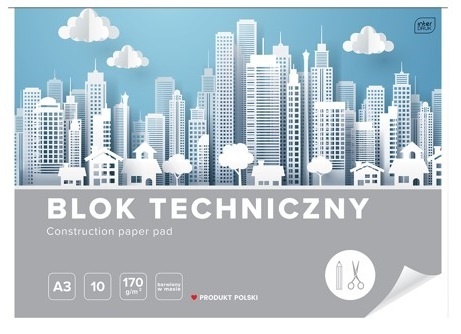 I.BLOK TECHNICZNY A3 10 KARTEK BIAŁY