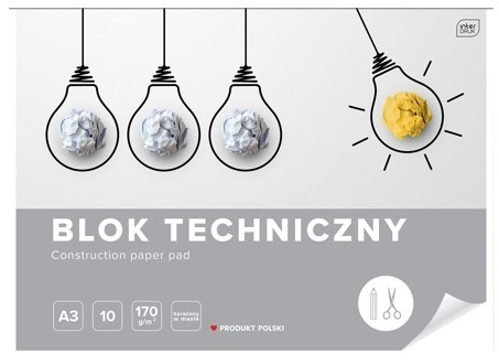 I.BLOK TECHNICZNY A3 10 KARTEK BIAŁY