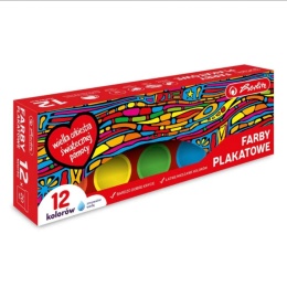 HERLITZ-586442 FARBY PLAKATOWE 12 kol. 20 ml. WOŚP