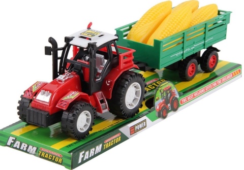 -673550 TRAKTOR Z PRZYCZEPĄ I KUKURYDZĄ