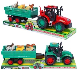 -673604 TRAKTOR Z PRZYCZEPĄ I ZWIERZĘTAMI