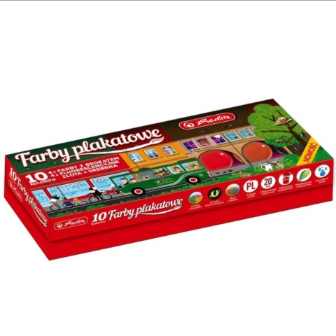 HERLITZ-FARBY PLAK.SZK(10)PREMIUM ZŁ/SREB/BROK
