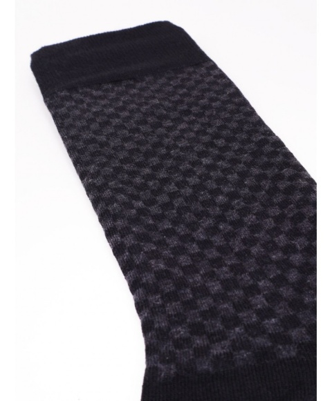 SC-SKA-0181 SKARPETY MĘSKIE CZARNE KRATA EUR 39-42