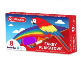 HERLITZ-560411 FARBY PLAKATOWE 8 kol. 20 ml.