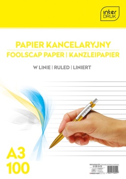 I.PAPIER KANCELARYJNY A3 100 KARTEK =