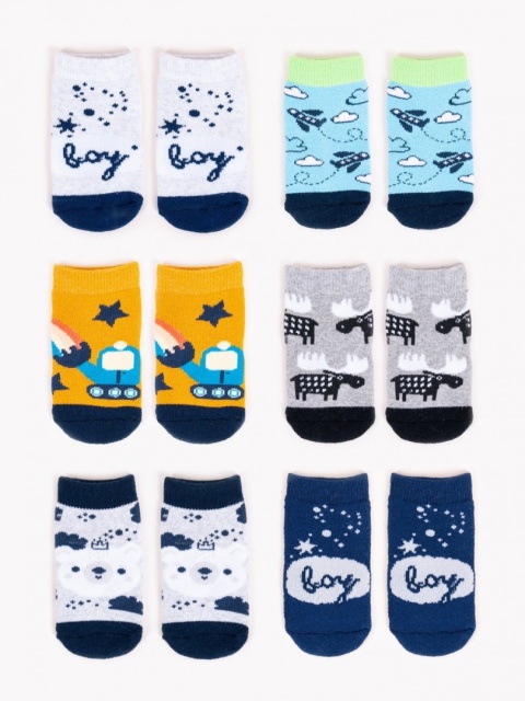 SC-SKF-BABY SKARPETY FROTTE WZORZYSTE BOY 3-6 m