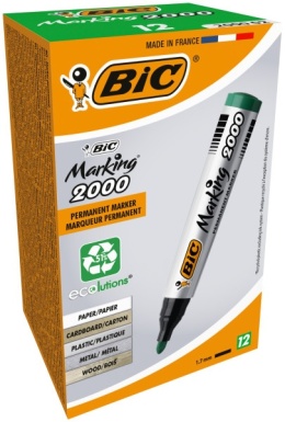 BIC-MARKER PERMANENTNY ECO OKRĄGŁY ZIELONY a'12