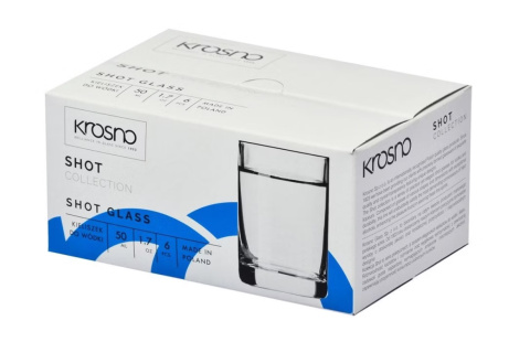 KIELISZKI DO WÓDKI 50 ml. KOMPLET 6 SZTUK SHOT COLLECTION , KROSNO