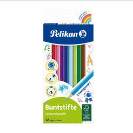 KREDKI DREWNIANE, 12 SZTUK PELIKAN HERLITZ