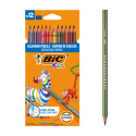 KREDKI OŁÓWKOWE 12 kol. KIDS ECO EVOLUTION STRIPES , BIC