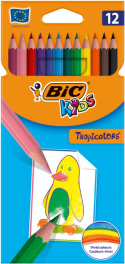 KREDKI OŁÓWKOWE KIDS TROPICOLOR 12 kol. , BIC