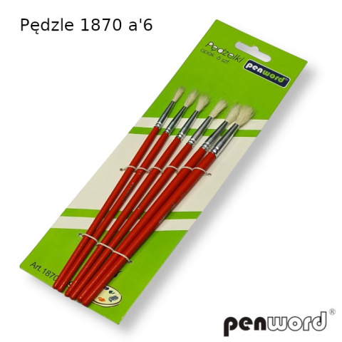 PĘDZELKI OKRĄGŁE ZESTAW 6 SZTUK MIX ROZMIARÓW 1870