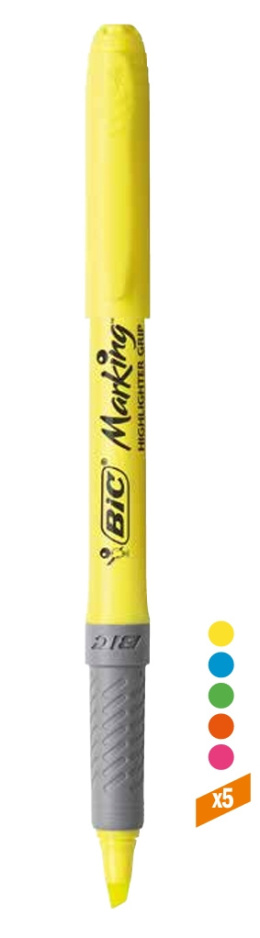 ZAKREŚLACZ HIGHLIGHTER GRIP ZÓŁTY , BIC