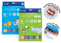 I.KREDKI OŁÓWKOWE TRÓJK. JUMBO 12 KOL. KIDS BBI
