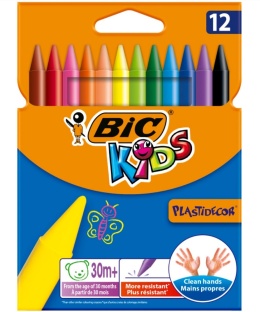 BIC-KREDKI PLASTIDECOR 12 KOLORÓW