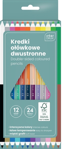 I.KREDKI OŁÓWKOWE DWUSTRONNE 12/24 kol. FSC100%