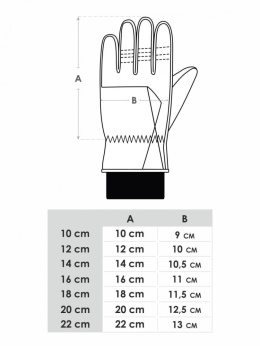 SC-RED-244 RĘKAWICZKI NARCIARSKIE 5p DZIEW 16 cm
