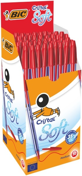 BIC-DŁUGOPIS CRISTAL SOFT CZERWONY