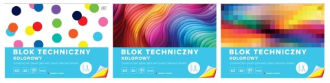 I.BLOK TECHNICZNY A3 20 K. 180 g. BARWIONY W MASIE
