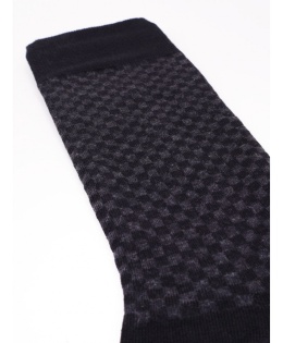 SC-SKA-0181 SKARPETY MĘSKIE CZARNE KRATA EUR 39-42