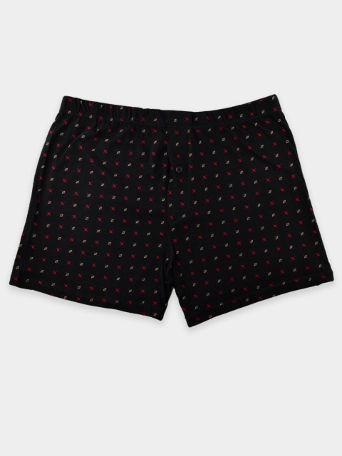 Bokserki Męskie Luźne z Guzikami Czarne - Rozmiar 5XL | Noviti