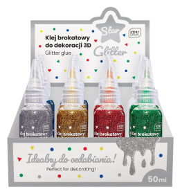 KLEJ BROKATOWY 50 ml. DO DEKORACJI 3D GLITTER STAR , INTERDRUK