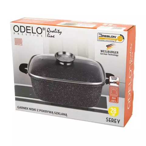 GARNEK GREBLON KWADRATOWY WYSOKI 28 cm 3,5 L SEREY OD1991 , ODELO