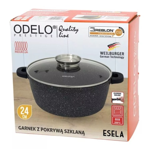 GARNEK GREBLON OKRĄGŁY 24 cm 3,0 L ESELA OD1983 , ODELO