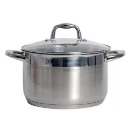 GARNEK STALOWY Z POKRYWĄ 28 x 16 cm 9,8 L VELIO , ODELO