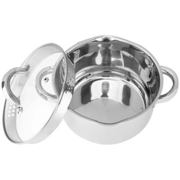 GARNEK STALOWY Z POKRYWĄ FUNKCJA ODCEDZANIA 18 x 10 cm 2,5 L DECLAN , ODELO