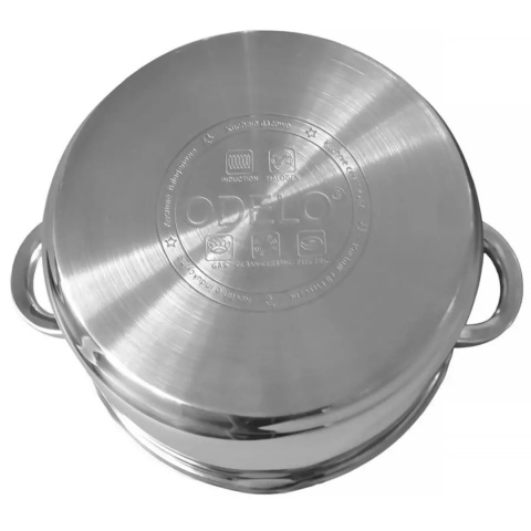 GARNEK STALOWY Z POKRYWĄ FUNKCJA ODCEDZANIA 22 x 12 cm 4,6 L DECLAN , ODELO