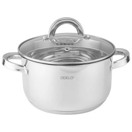 GARNEK STALOWY Z POKRYWĄ FUNKCJA ODCEDZANIA 24 x 14,5 cm 6,5 L DECLAN , ODELO