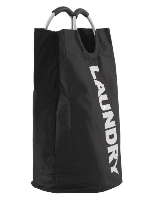 KOSZ NA BIELIZNĘ PRANIE TORBA CZARNA Z NAPISEM 90 L