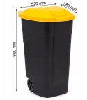 POJEMNIK KOSZ NA ODPADY NA KÓŁKACH 110 L POKRYWA MIX KOLOR , CURVER