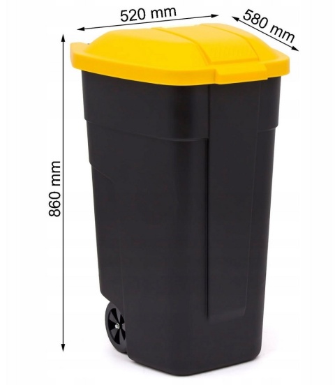 POJEMNIK KOSZ NA ODPADY NA KÓŁKACH 110 L POKRYWA MIX KOLOR , CURVER