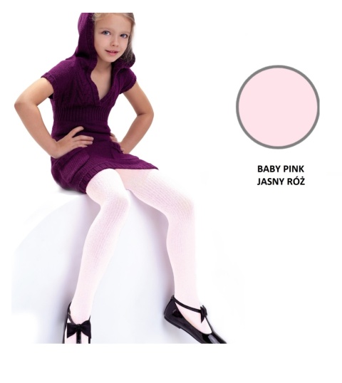 RAJSTOPY DZIECIĘCE AGATKA 134-140 BABY PINK DDR0002 , NOQ KNITTEX