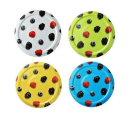 ZAKRĘTKI 82 MM 6 ZACZEPÓW 10 SZTUK 10x WIECZKO NAKRĘTKA OWOCE MINI W-55 MIX DO SŁOIKÓW
