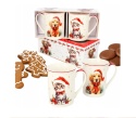 ZESTAW 2 SZTUK KUBKÓW PORCELANOWYCH ŚWIĄTECZNYCH DO KAWY 350 ML KOT PIES , LIVELLO