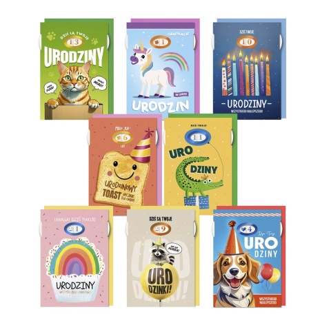 KARNET KARTKA B6 OKOLICZNOŚCIOWA URODZINOWA DZIECIĘCA Z USTAWIANYMI CYFRAMI WB3URD , DELTA GRAPHIX