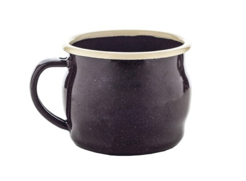 KUBEK EMALIOWANY BARYŁKA 8 CM / 0,35 L - BRĄZ , BELIS