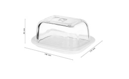 MASELNICA SZKLANA BEZBARWNA Z POKRYWĄ PERA , LAV