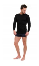 PODKOSZULKA BAWEŁNIANA MĘSKA Z DŁUGIM RĘKAWEM roz. XL CZARNA MPL1600-001 , MORAJ