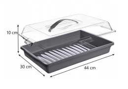 POJEMNIK NA CIASTO ZAMYKANY PROSTOKĄTNY Z RĄCZKĄ 44x30x10 cm , EASYFORM