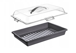 POJEMNIK NA CIASTO ZAMYKANY PROSTOKĄTNY Z RĄCZKĄ 44x30x10 cm , EASYFORM